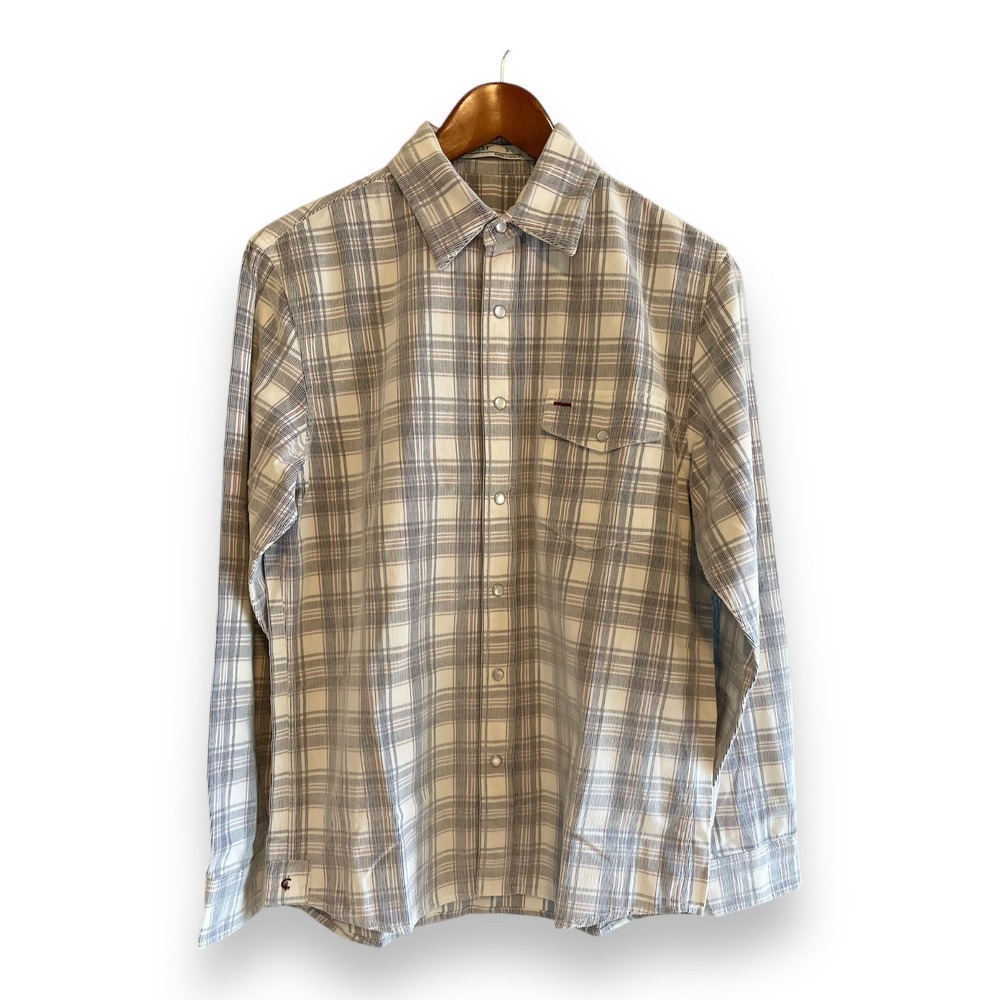 Criquet Shirts Corduroy Western Pearl Snap‎ Plaid Long Sleeve Shirt Size S NWT